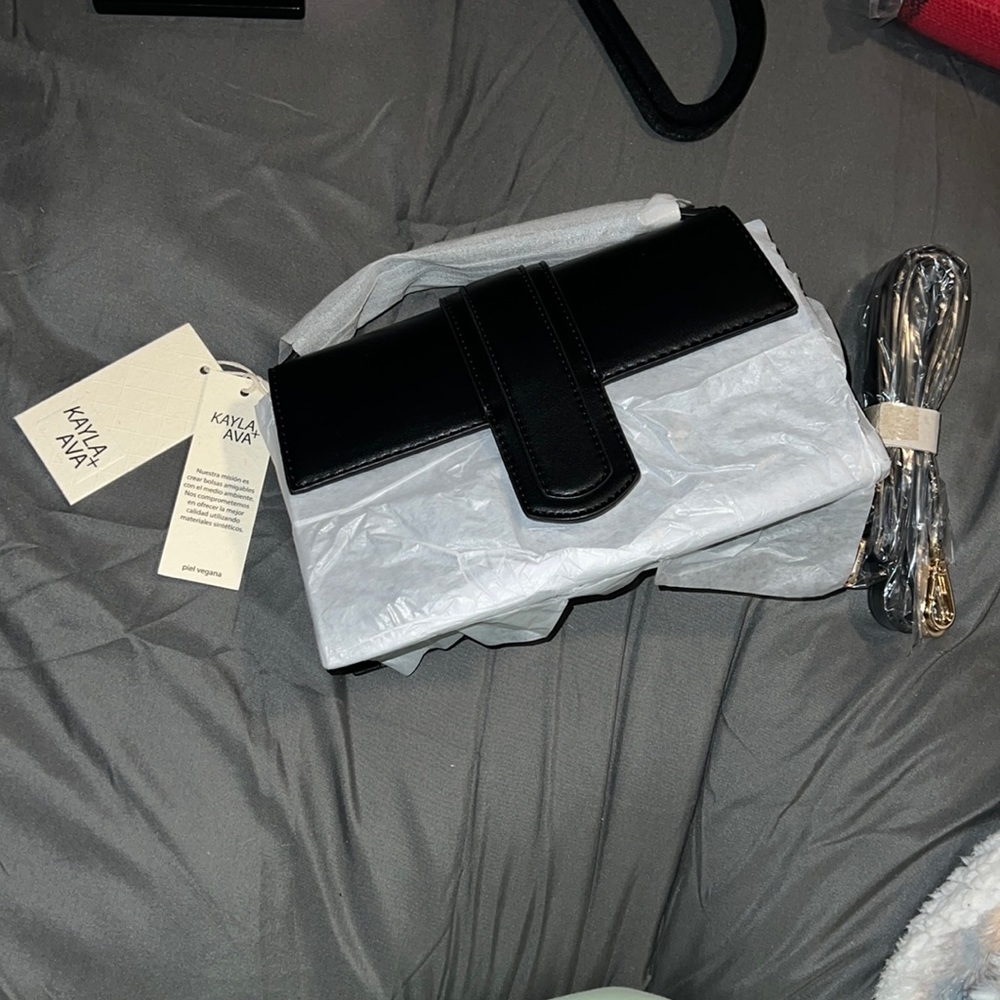 Kayla + Ali black pleather purse
